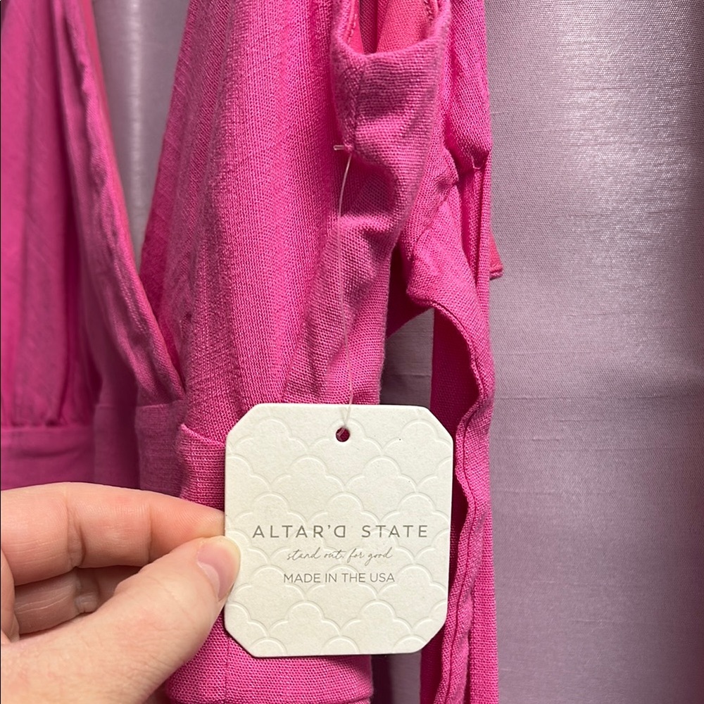 Pink Altar’d State Ruffle Dress NWT - Picture 2 of 8